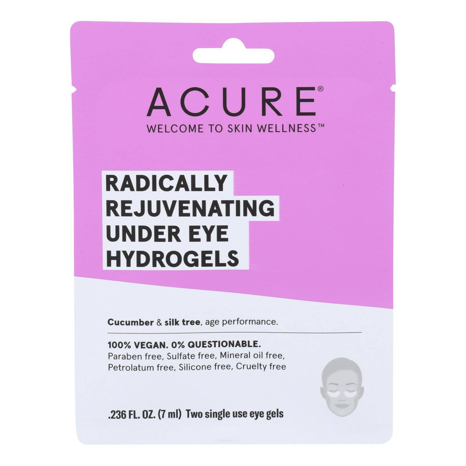 Acure - Under Eye Mask - Radically Rejuvenating Hydrogel - Case Of 12 - 1 Each | OnlyNaturals.us