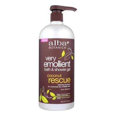 Alba Botanica - Very Emollient Bath And Shower Gel - Coconut Rescue - 32 Fl Oz | OnlyNaturals.us