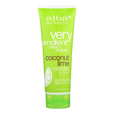 Alba Botanica - Moisturizing Cream Shave For Men And Women Coconut Lime - 8 Fl Oz | OnlyNaturals.us
