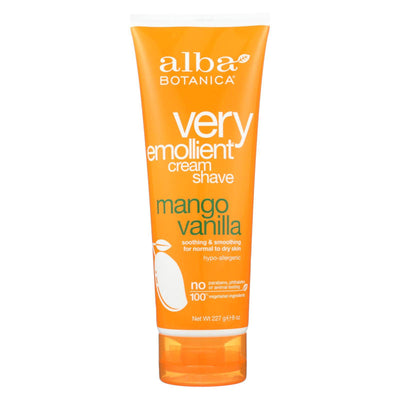 Alba Botanica - Very Emollient Cream Shave - Mango Vanilla - 8 Oz | OnlyNaturals.us