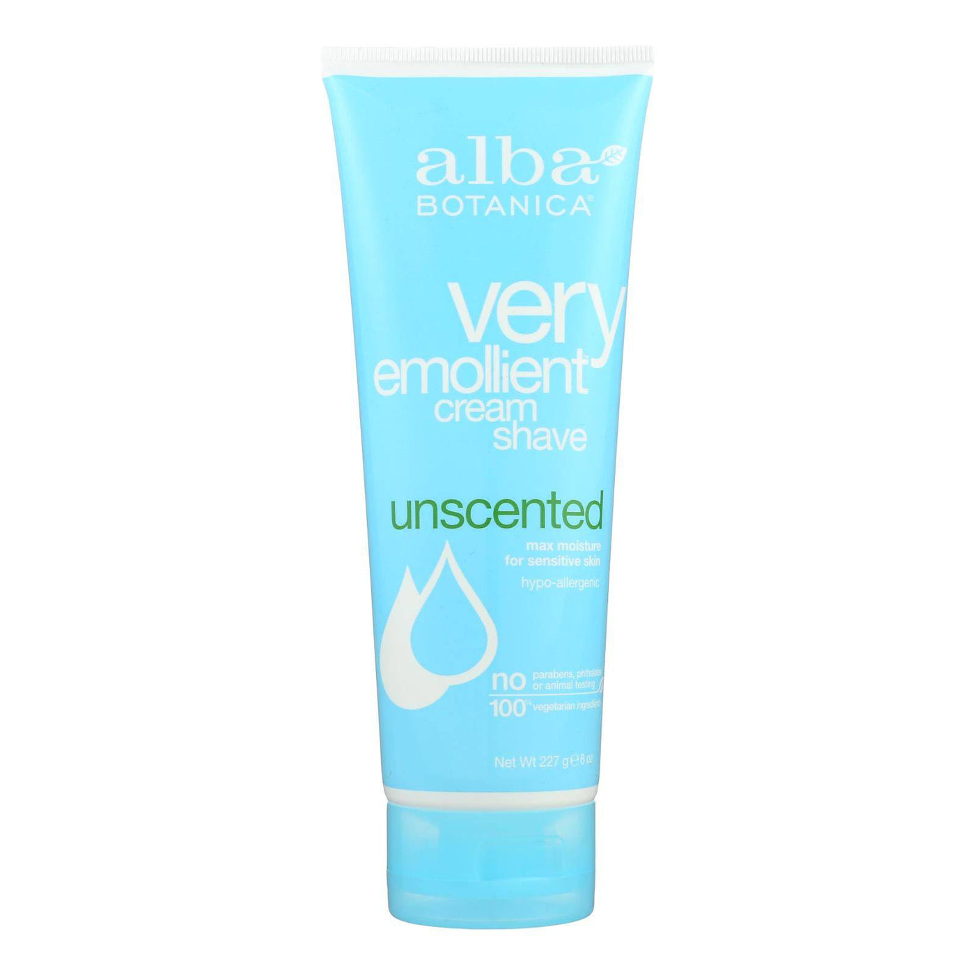 Alba Botanica - Very Emollient Natural Moisturizing Cream Shave Unscented - 8 Fl Oz | OnlyNaturals.us