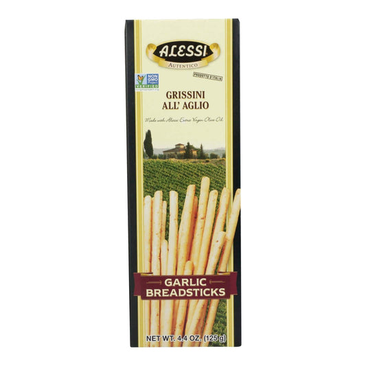 Alessi - Breadsticks - Garlic - Case Of 12 - 4.4 Oz. | OnlyNaturals.us