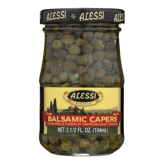 Alessi - Capers In White Balsamic Vinegar - 3.5 Oz - Case Of 6 | OnlyNaturals.us