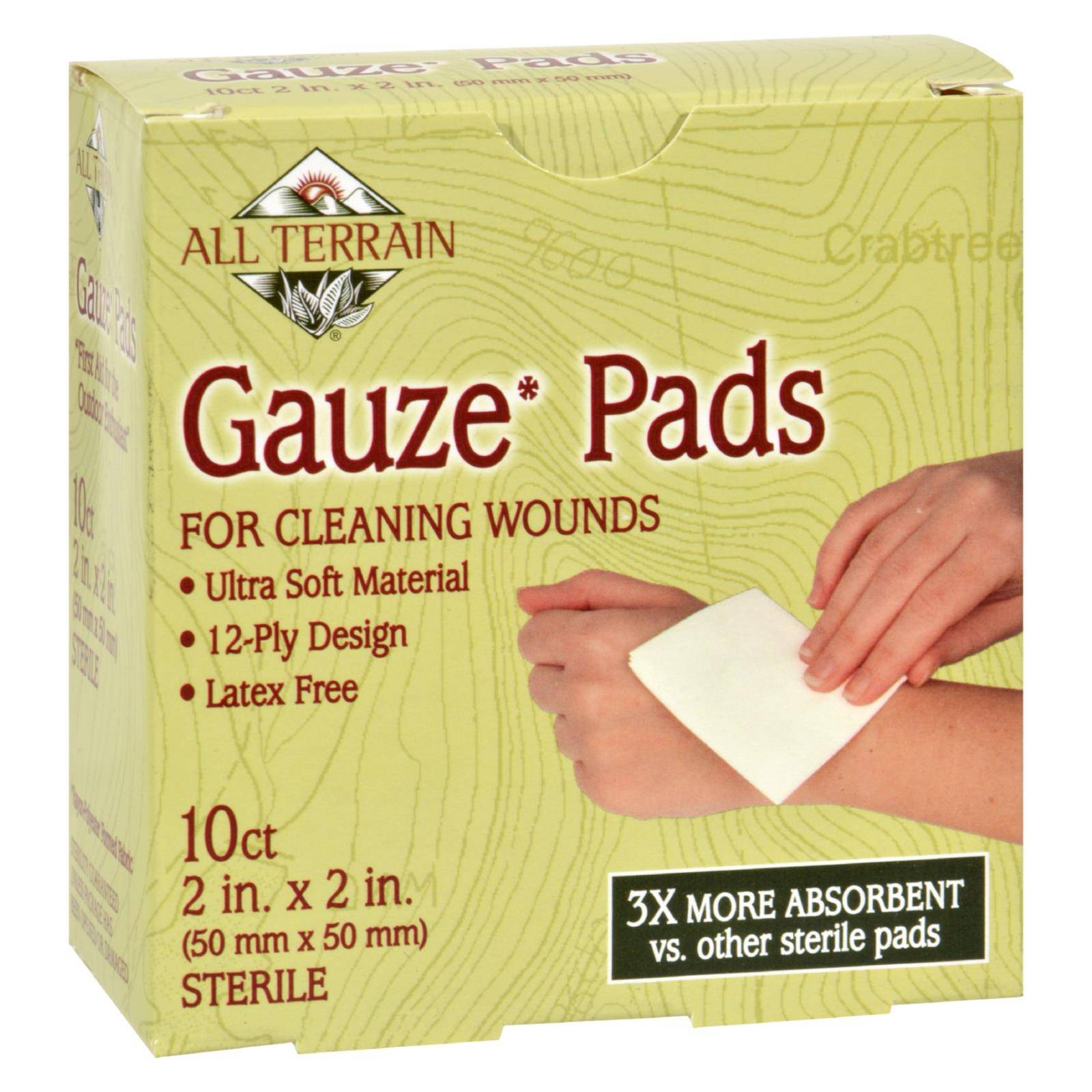 All Terrain - Gauze Pads Latex Free - 10 Pads | OnlyNaturals.us