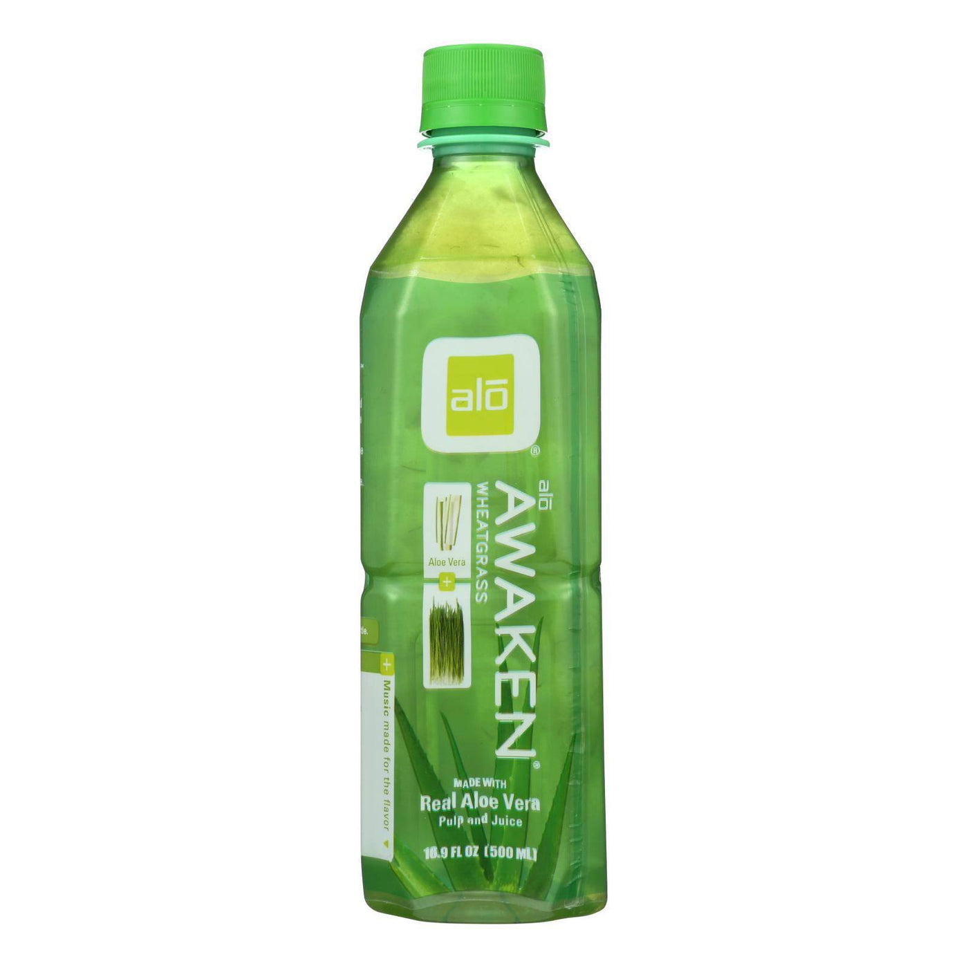 Buy Alo Original Awaken Aloe Vera Juice Drink  - Wheatgrass - Case Of 12 - 16.9 Fl Oz.  at OnlyNaturals.us