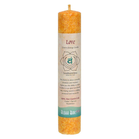 Aloha Bay - Chakra Pillar Candle Love - 1 Candle | OnlyNaturals.us