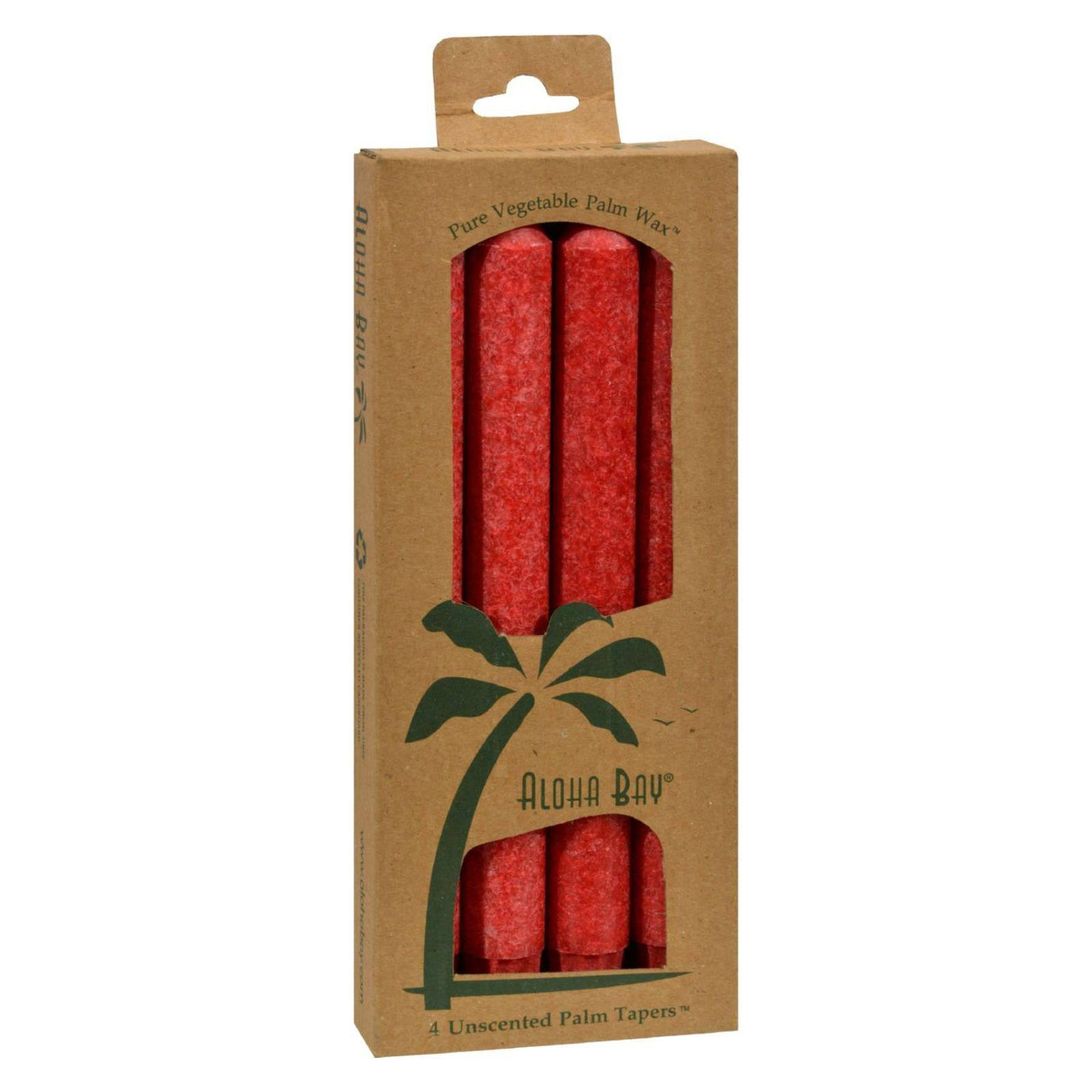 Buy Aloha Bay - Palm Tapers - Red - 4 Candles  at OnlyNaturals.us
