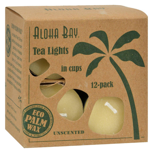 Buy Aloha Bay - Palm Wax Tea Lights With Aluminum Holder Cream - 12 Candles  at OnlyNaturals.us