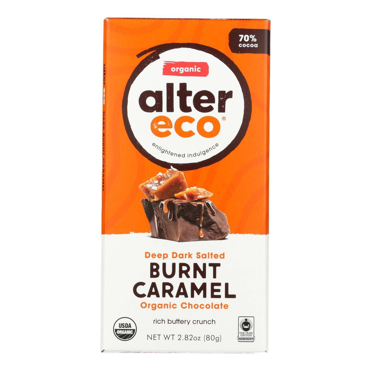 Alter Eco Americas Organic Chocolate Bar - Dark Salted Burnt Caramel - 2.82 Oz Bars - Case Of 12 | OnlyNaturals.us