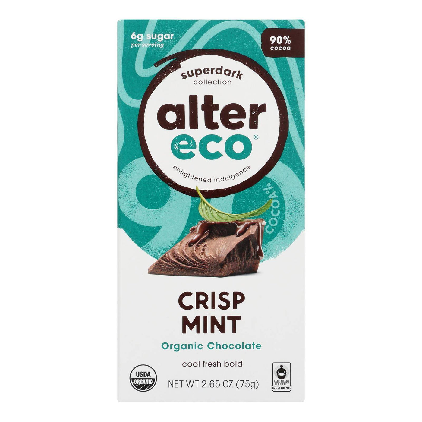 Alter Eco Americas - Chocolate Dp Dark Crisp Mint - Case Of 12 - 2.65 Oz | OnlyNaturals.us