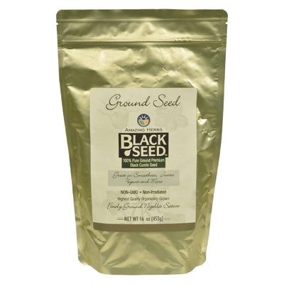 Amazing Herbs - Black Seed Ground Seed - 16 Oz | OnlyNaturals.us