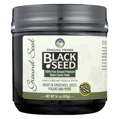 Amazing Herbs - Black Seed Ground Seed - 16 Oz | OnlyNaturals.us