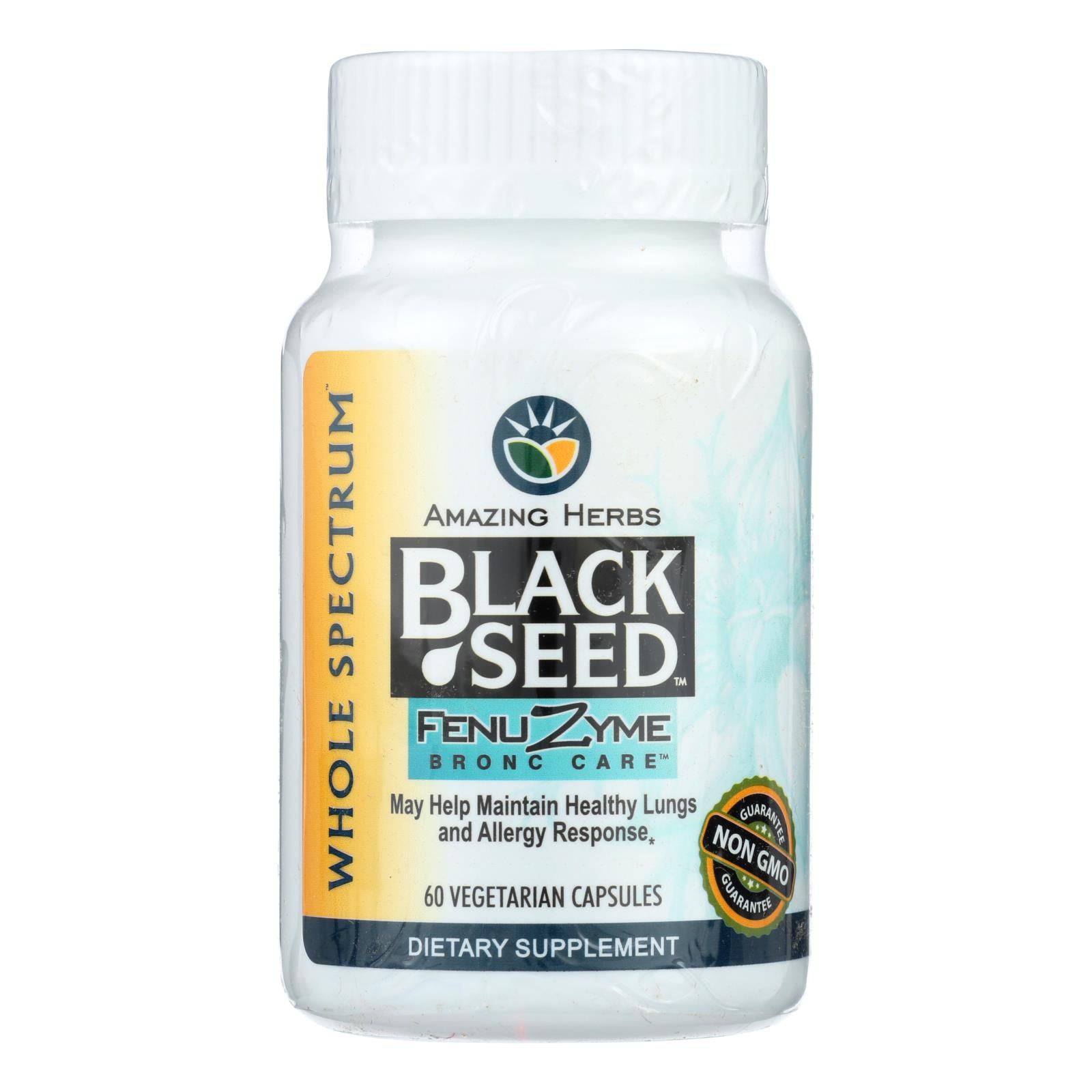 Amazing Herbs - Black Seed Fenuzyme Bronc Care - 60 Capsules | OnlyNaturals.us