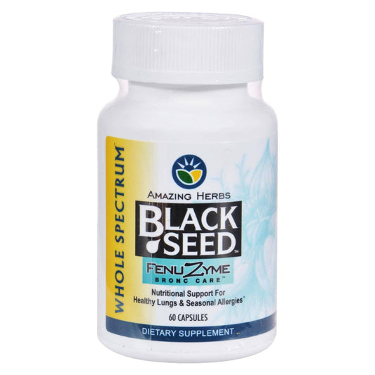 Amazing Herbs - Black Seed Fenuzyme Bronc Care - 60 Capsules | OnlyNaturals.us