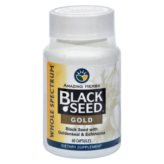 Amazing Herbs - Black Seed Gold - 60 Capsules | OnlyNaturals.us