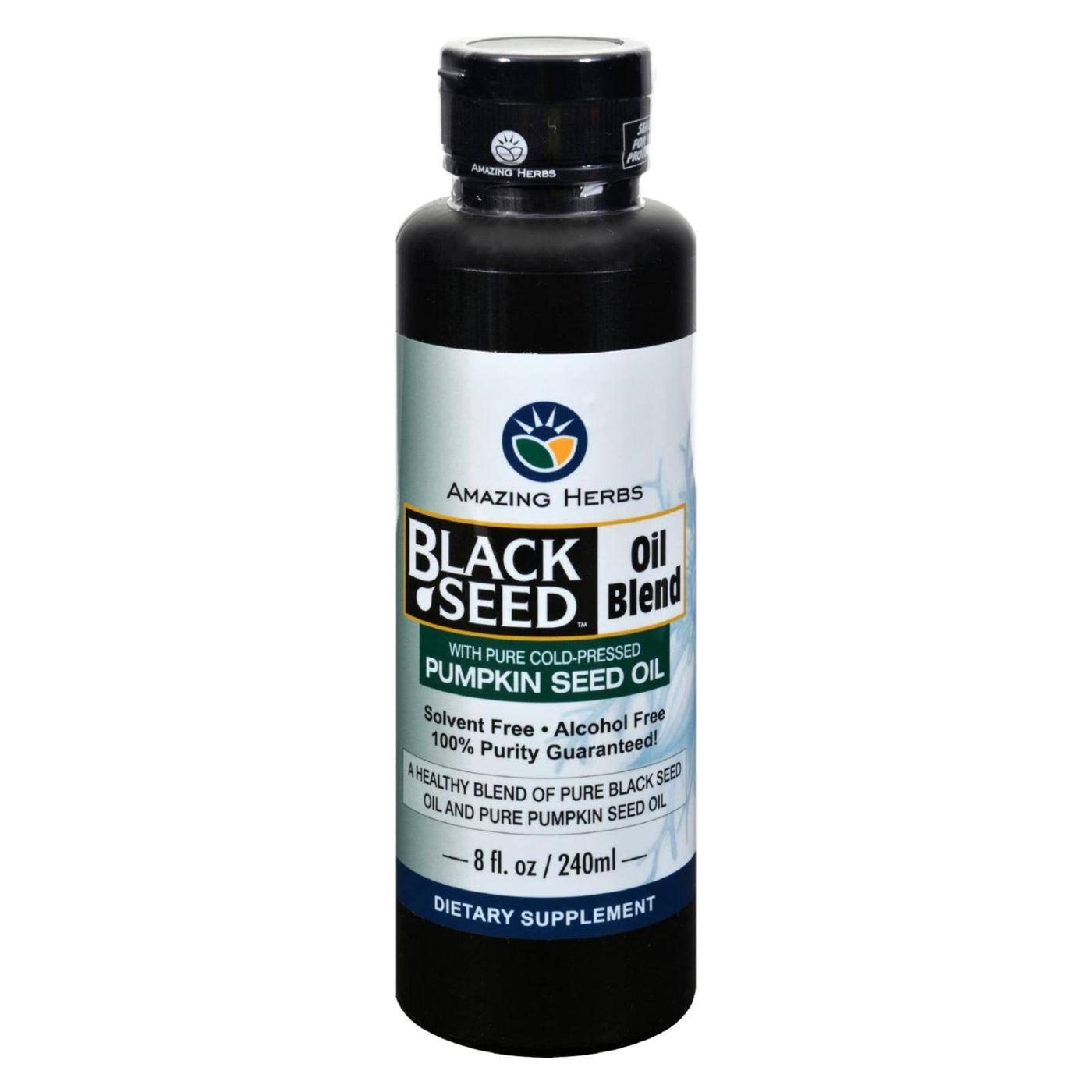 Amazing Herbs - Black Seed Oil Blend - Styrian Pumpkin Seed - 8 Oz | OnlyNaturals.us