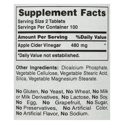 Buy American Health - Apple Cider Vinegar - 300 Mg - 200 Tablets  at OnlyNaturals.us