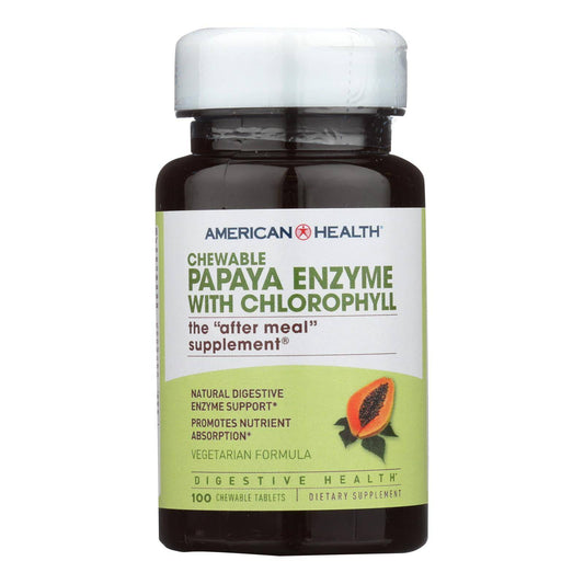 American Health - Papaya Enzyme With Chlorophyll Chewable - 100 Chewable Tablets | OnlyNaturals.us