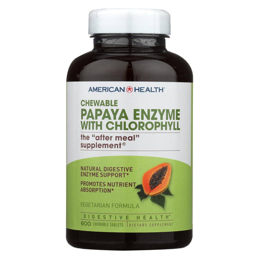 American Health - Papaya Enzyme With Chlorophyll Chewable - 600 Chewable Tablets | OnlyNaturals.us