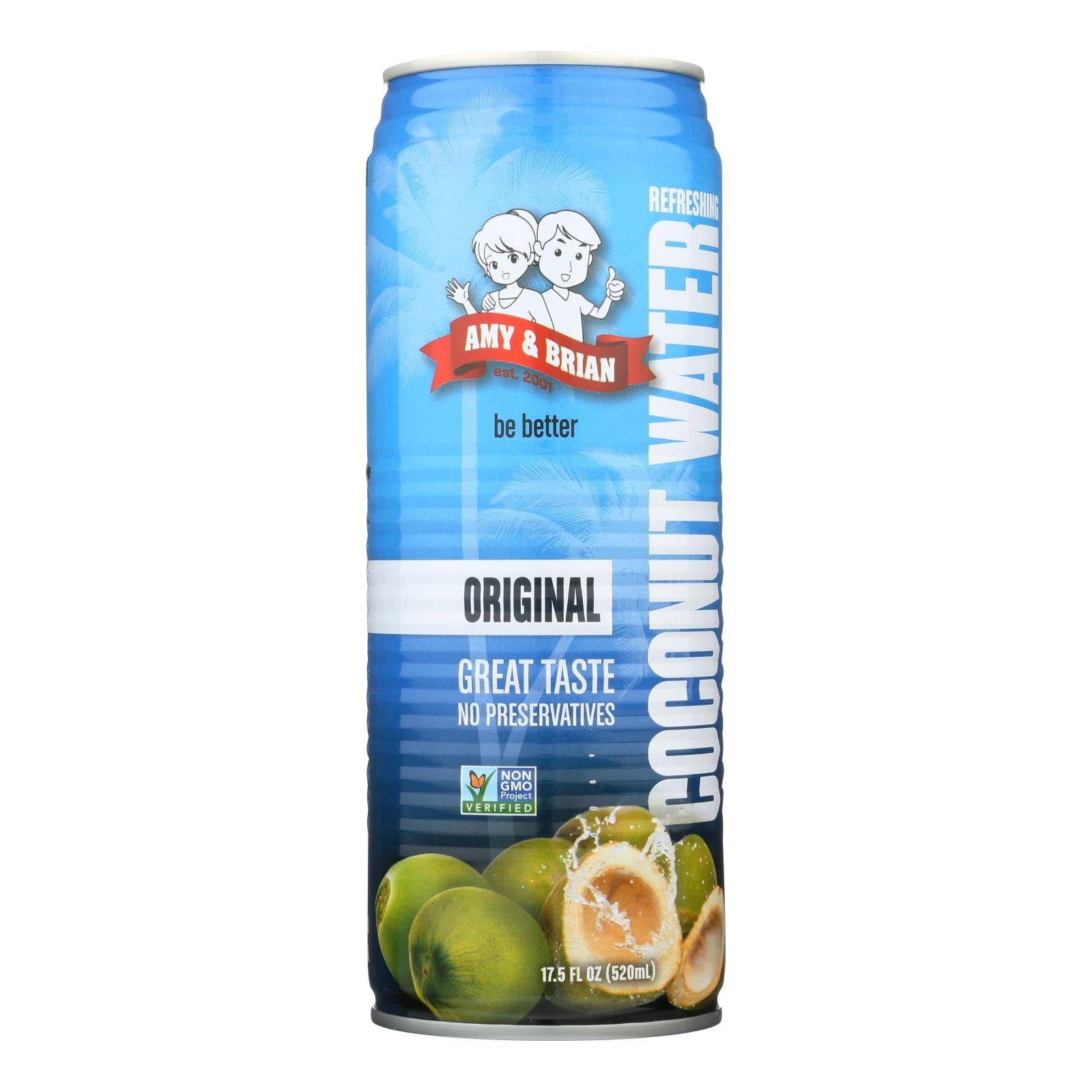 Buy Amy And Brian - Coconut Water - Original - Case Of 12 - 17.5 Fl Oz.  at OnlyNaturals.us