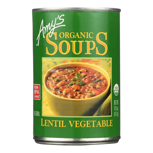 Amy's - Organic Lentil Vegetable Soup - Case Of 12 - 14.5 Oz | OnlyNaturals.us