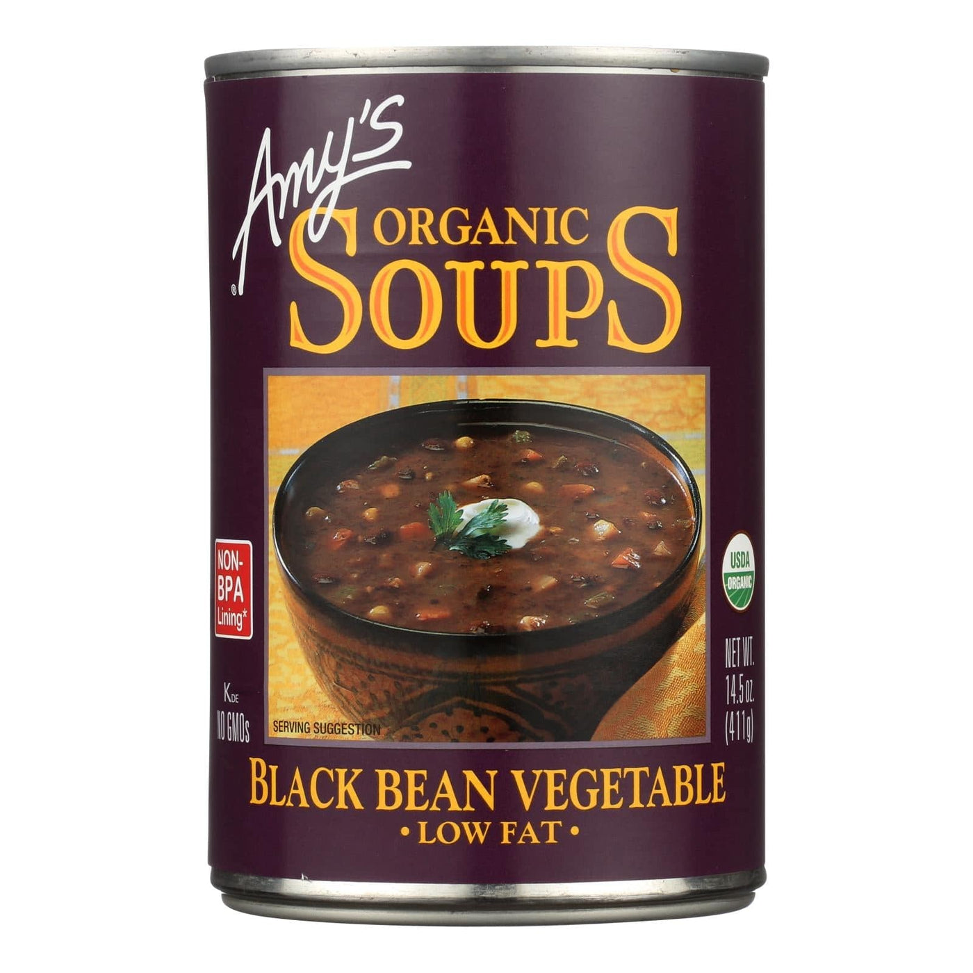 Buy Amy's - Organic Low Fat Black Bean Soup - Case Of 12 - 14.5 Oz  at OnlyNaturals.us
