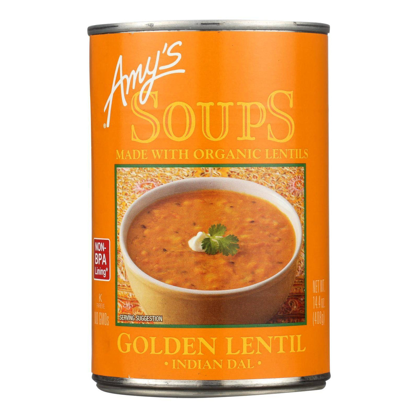 Amy's - Soup - Organic - Lentil - Golden - Case Of 12 - 14.4 Oz | OnlyNaturals.us