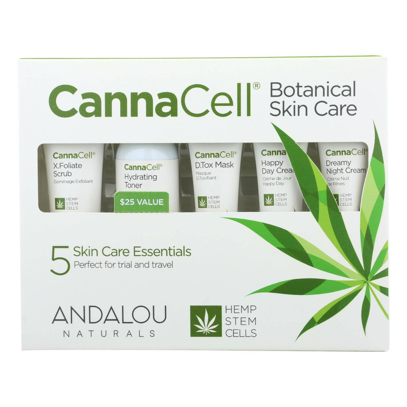 Andalou Naturals - Cannacell Botanical Skin Care Kit - 5 Count | OnlyNaturals.us