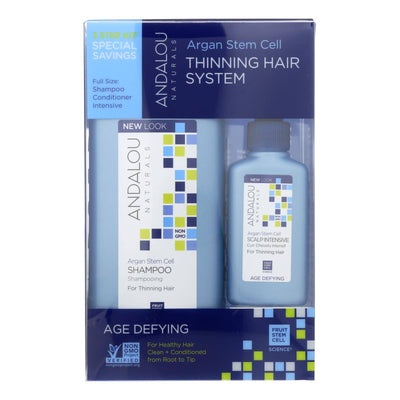 Andalou Naturals Thinning Hair System With Argan Fruit Stem Cells - 3 Pieces | OnlyNaturals.us
