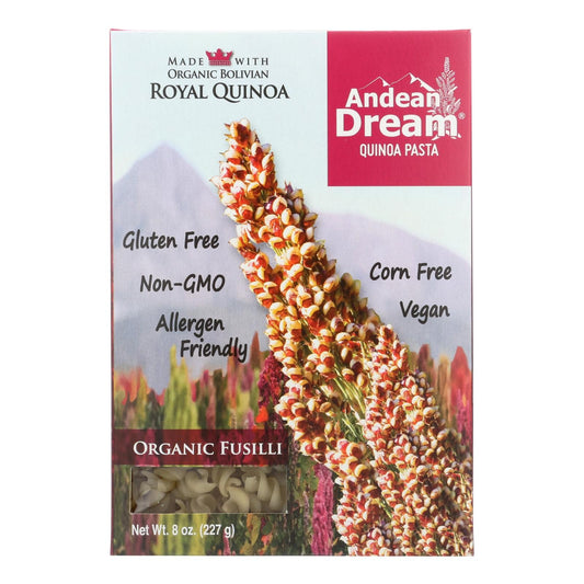 Buy Andean Dream Gluten Free Organic Fusilli Quinoa Pasta - Case Of 12 - 8 Oz.  at OnlyNaturals.us
