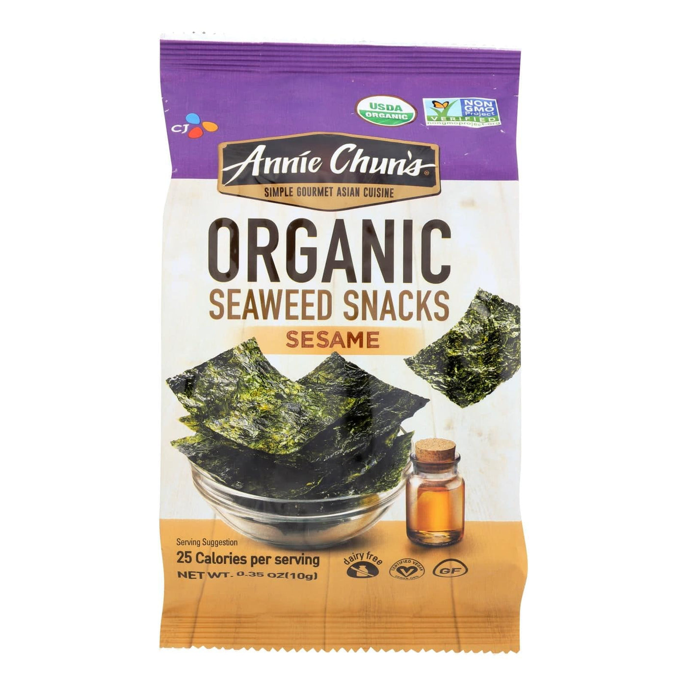Annie Chun's Organic Seaweed Snacks Sesame - Case Of 12 - 0.35 Oz. | OnlyNaturals.us