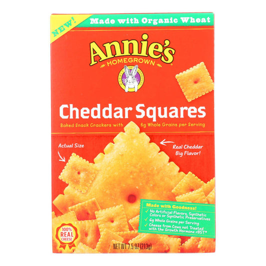 Annie's Homegrown - Cracker  Chedder Sqrs - Case Of 12-7.5 Oz. | OnlyNaturals.us