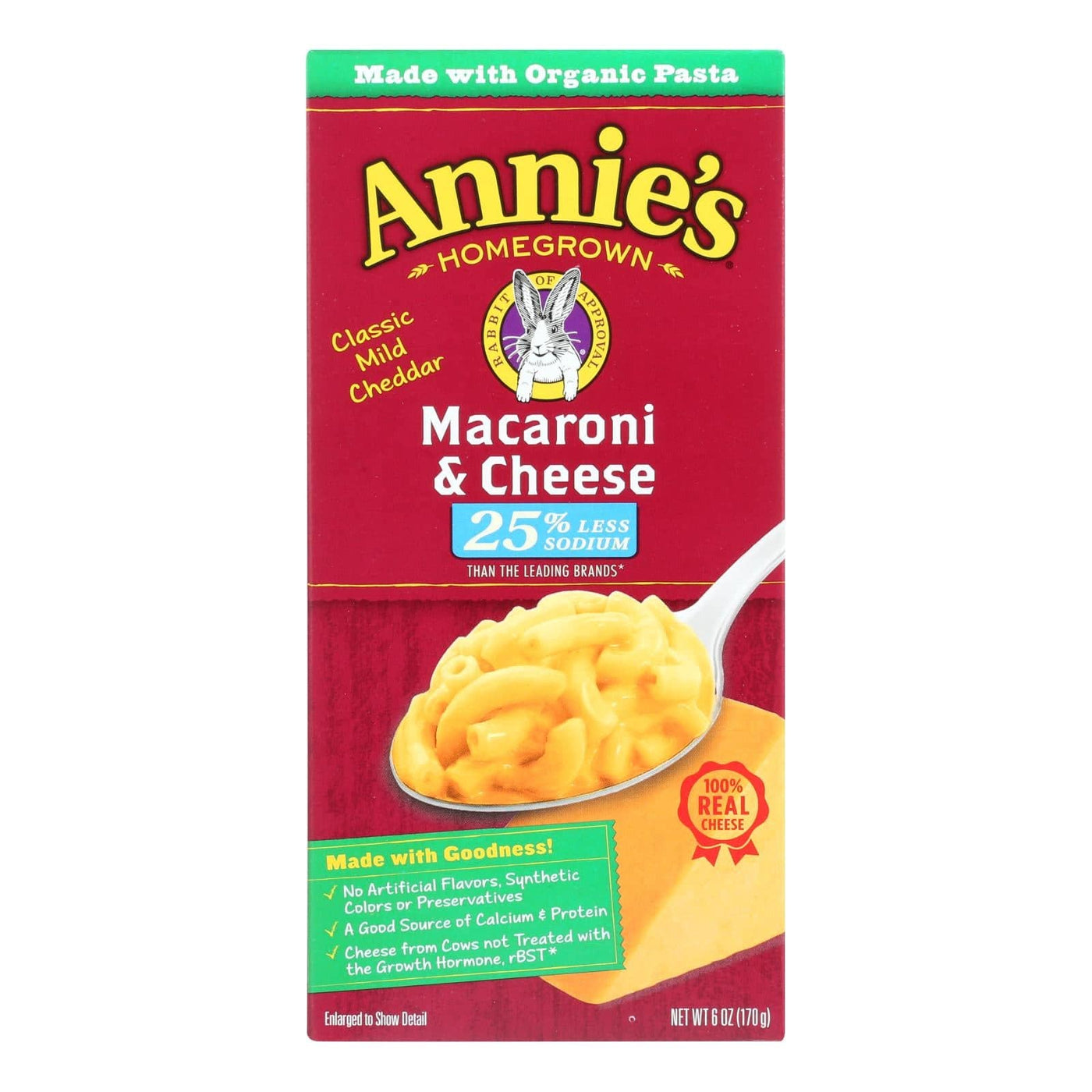 Annie's Homegrown Low Sodium Macaroni And Cheese - Case Of 12 - 6 Oz. | OnlyNaturals.us