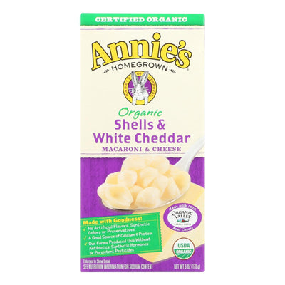 Buy Annie's Homegrown Organic Shells And White Cheddar Macaroni And Cheese - Case Of 12 - 6 Oz.  at OnlyNaturals.us