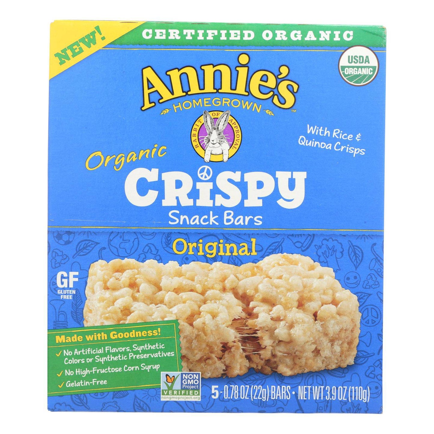Annie's Homegrown Snack Bar - Original - Case Of 8 - 3.9 Oz. | OnlyNaturals.us