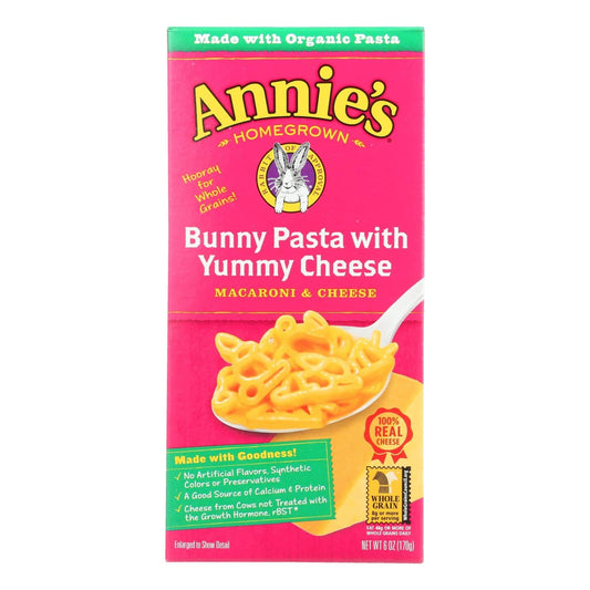 Buy Annies Homegrown Macaroni And Cheese - Organic - Bunny Pasta With Yummy Cheese - 6 Oz - Case Of 12  at OnlyNaturals.us