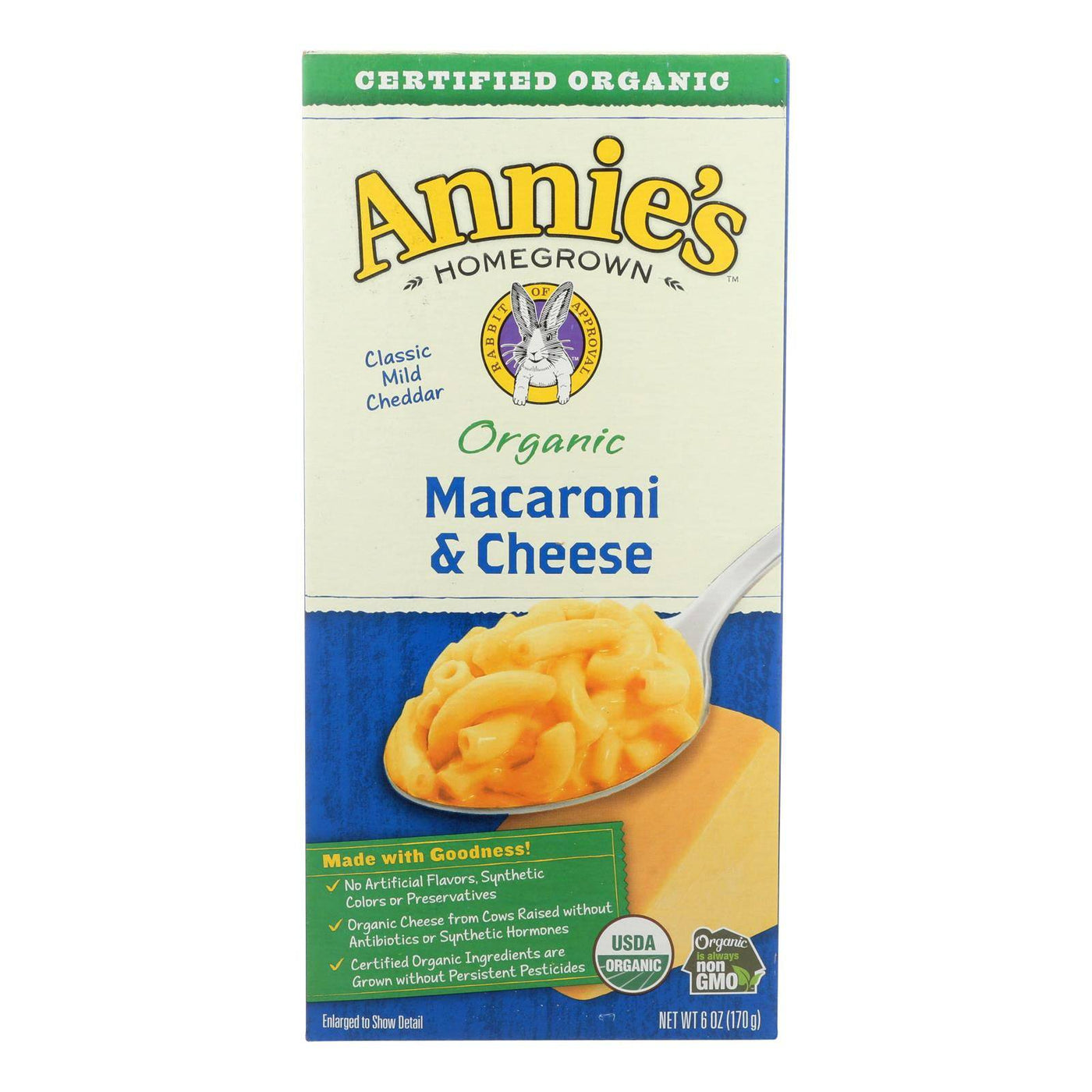 Buy Annies Homegrown Macaroni And Cheese - Organic - Classic - 6 Oz - Case Of 12  at OnlyNaturals.us