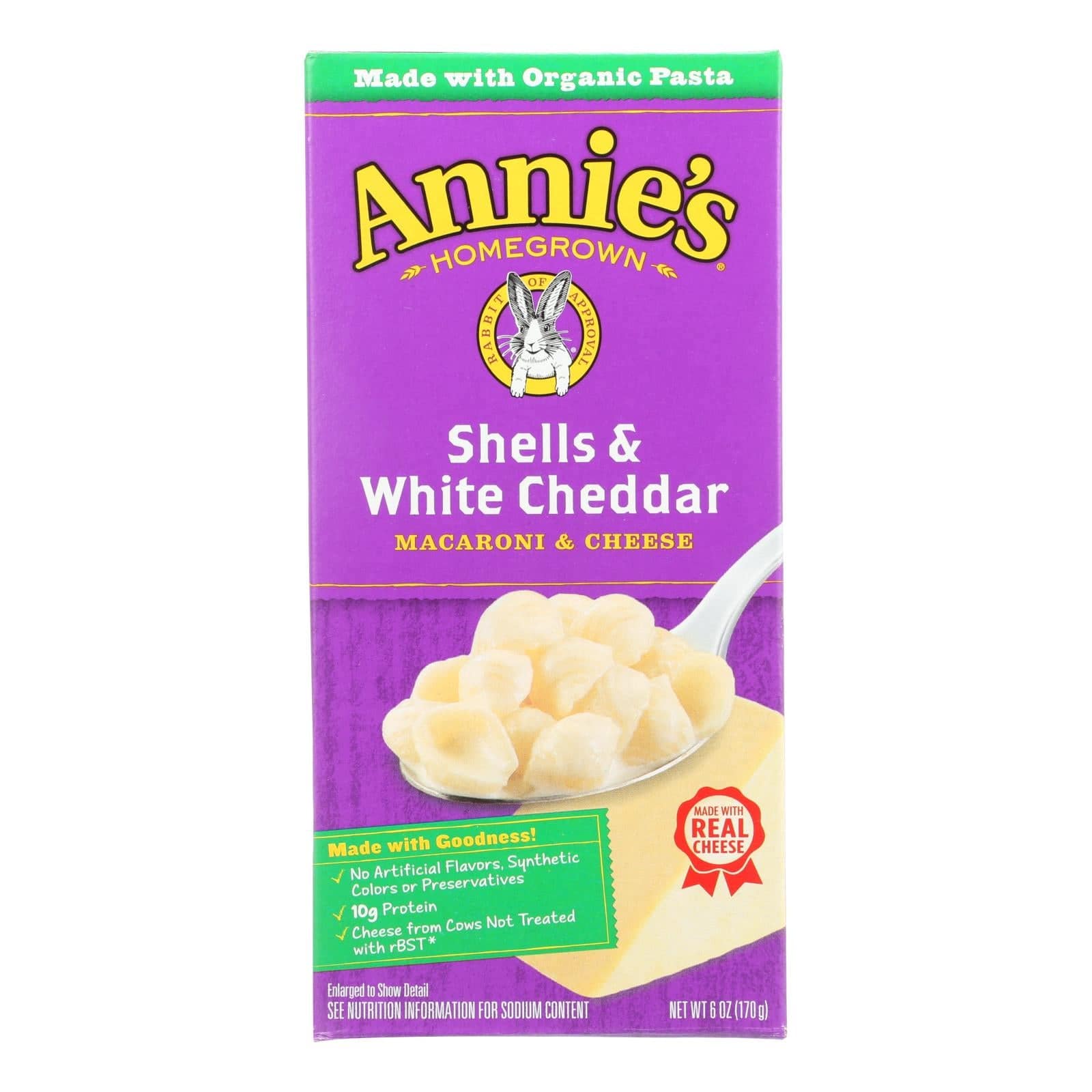 Annies Homegrown Macaroni And Cheese - Shells And White Cheddar - 6 Oz - Case Of 12 | OnlyNaturals.us