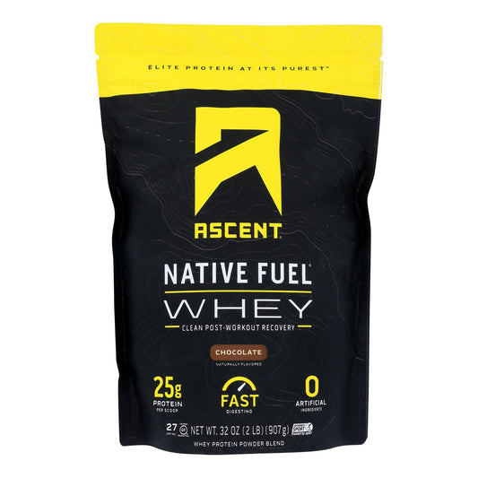 Ascent Native Fuel Chocolate Whey Protein Powder Blend Chocolate - 1 Each - 2 Lb | OnlyNaturals.us