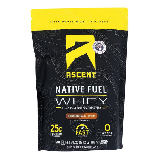 Ascent Native Fuel - Whey Chocolate Peanut Butter - 1 Each - 2 Lb | OnlyNaturals.us