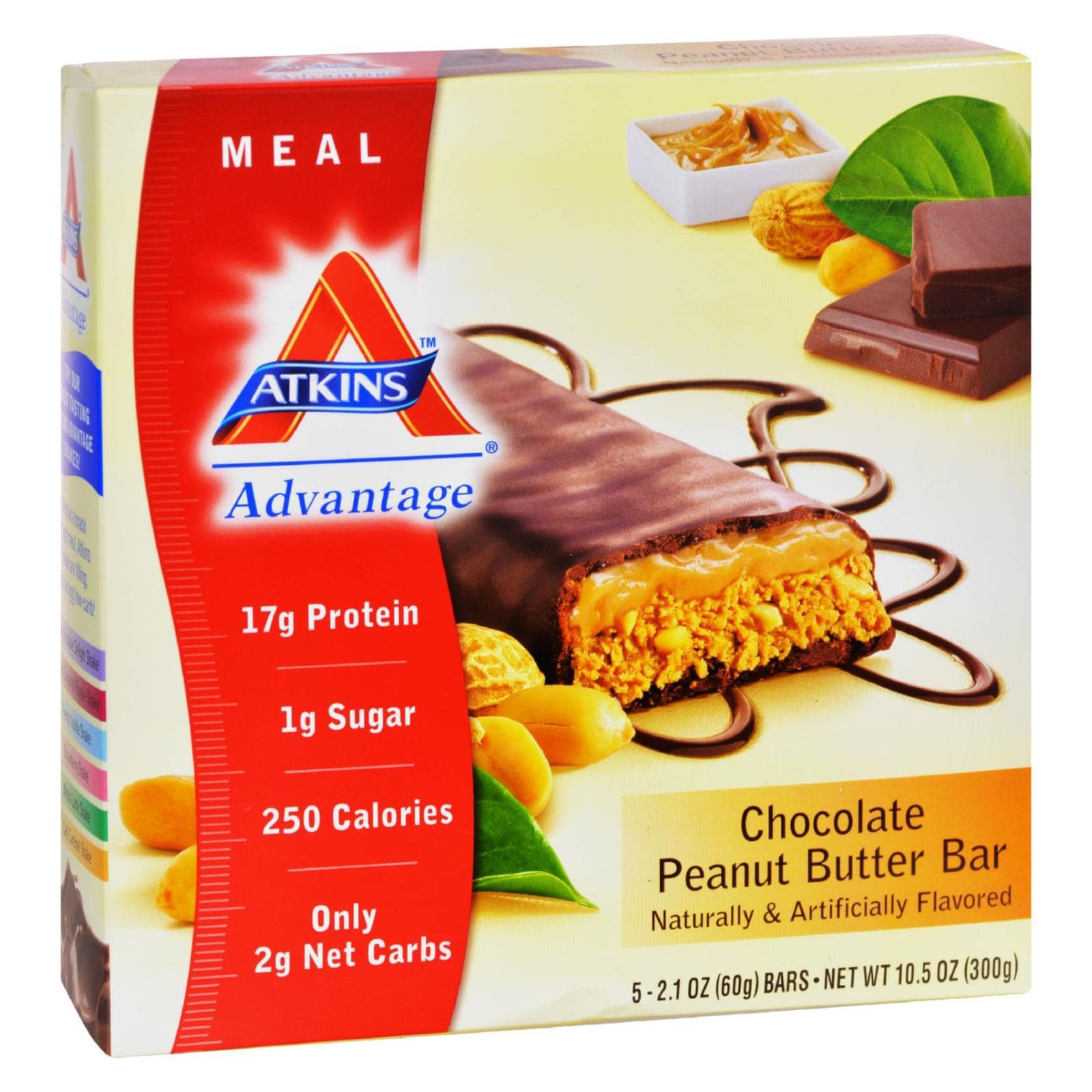 Atkins Advantage Bar Chocolate Peanut Butter - 5 Bars | OnlyNaturals.us