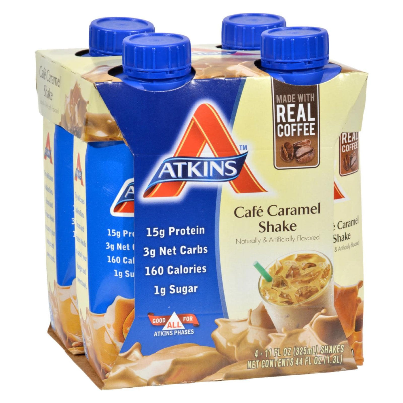 Atkins Advantage Rtd Shake Cafe Caramel - 11 Fl Oz Each - Pack Of 4 | OnlyNaturals.us