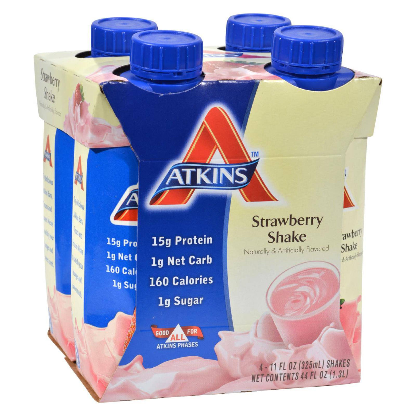 Atkins Advantage Rtd Shake Strawberry - 11 Fl Oz Each - Pack Of 4 | OnlyNaturals.us