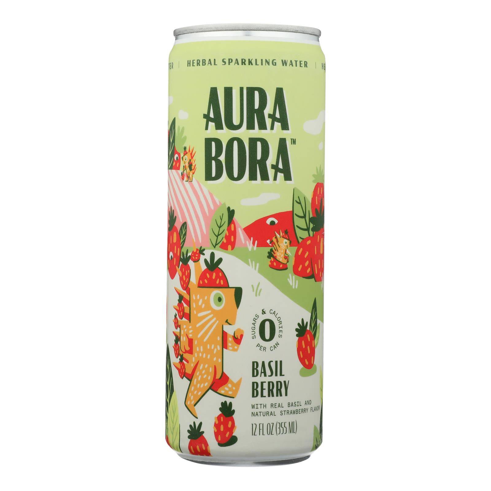 Aura Bora - Sparkling Water Basil Berry - Case Of 12-12 Fz | OnlyNaturals.us