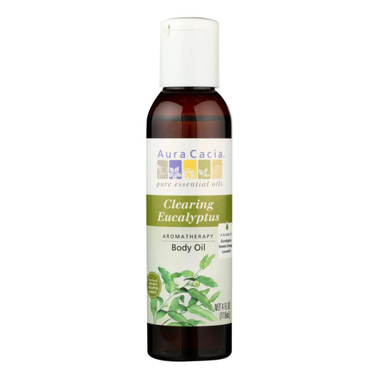 Aura Cacia - Aromatherapy Bath Body And Massage Oil Eucalyptus Harvest - 4 Fl Oz | OnlyNaturals.us