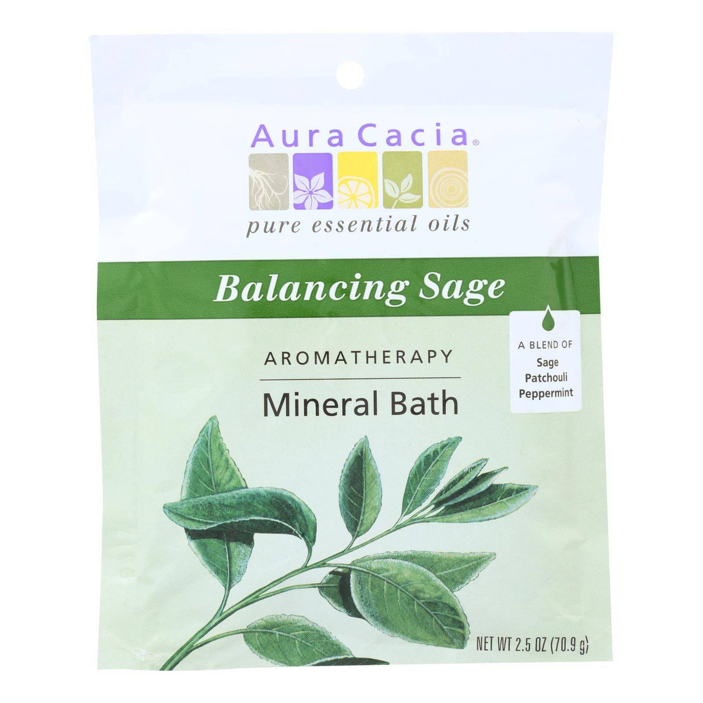 Aura Cacia - Aromatherapy Mineral Bath Balancing Sage - 2.5 Oz - Case Of 6 | OnlyNaturals.us