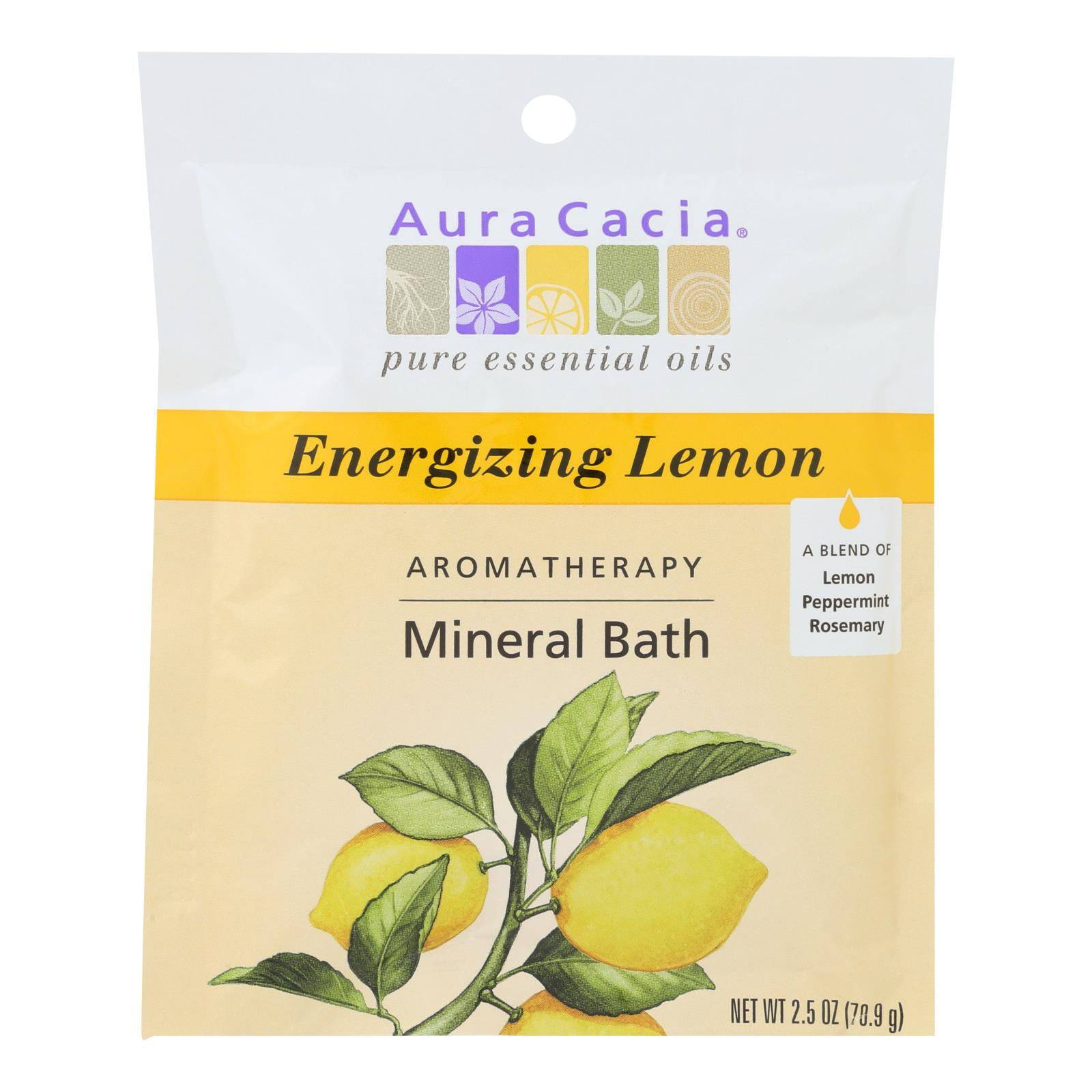 Aura Cacia - Aromatherapy Mineral Bath Energizing Lemon - 2.5 Oz - Case Of 6 | OnlyNaturals.us