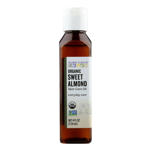 Aura Cacia - Organic Aromatherapy Sweet Almond Oil - 4 Fl Oz | OnlyNaturals.us