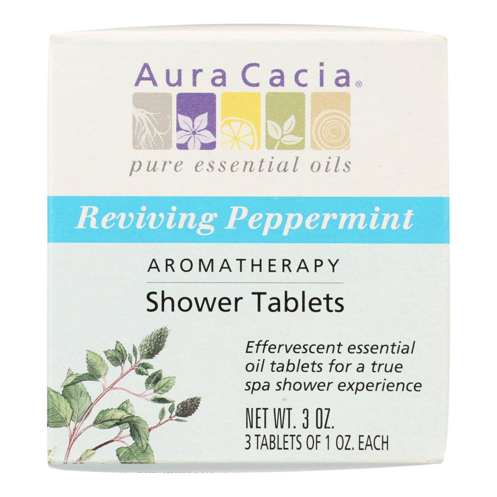 Buy Aura Cacia - Reviving Aromatherapy Shower Tablets Peppermint - 3 Tablets  at OnlyNaturals.us