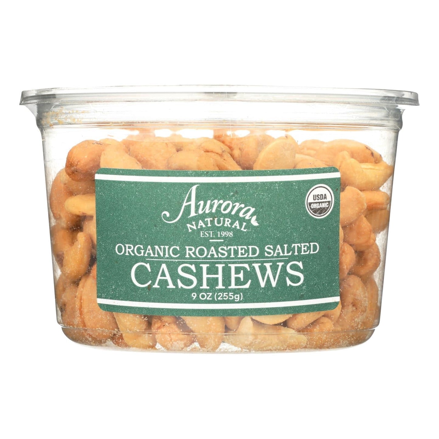 Aurora Natural Products - Organic Roasted Salted Cashews - Case Of 12 - 9 Oz. | OnlyNaturals.us